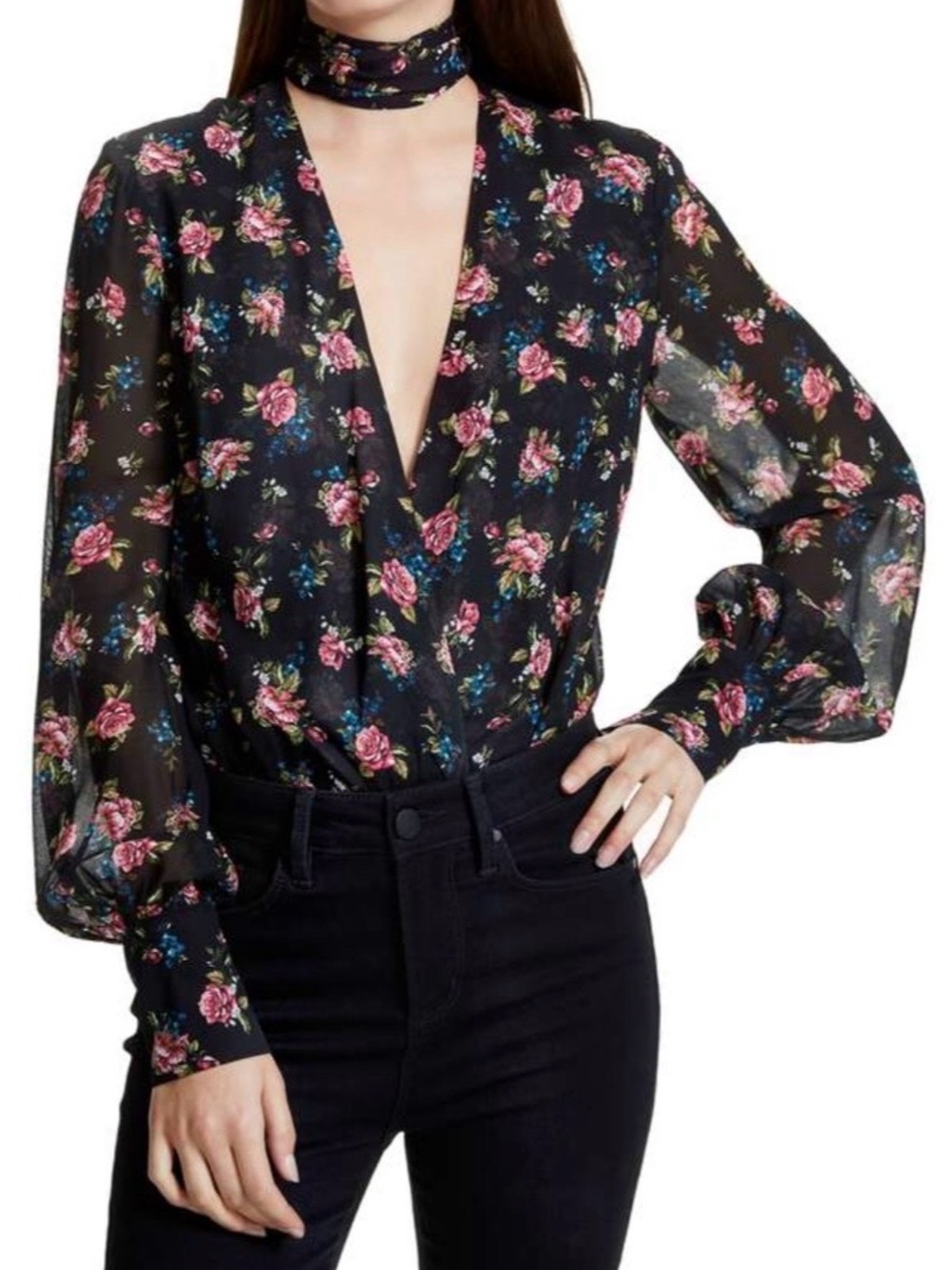 Blouse with scarf